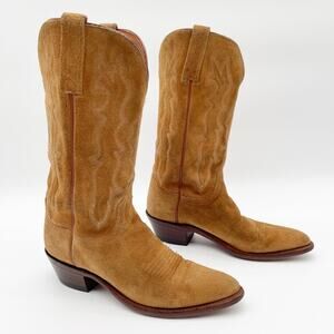 Lucchese 1883 Women’s 8 Tan Roughout Suede Almond Toe Cowgirl Western Boots